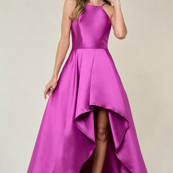 High Low Magenta Dress - Picture 4 of 5